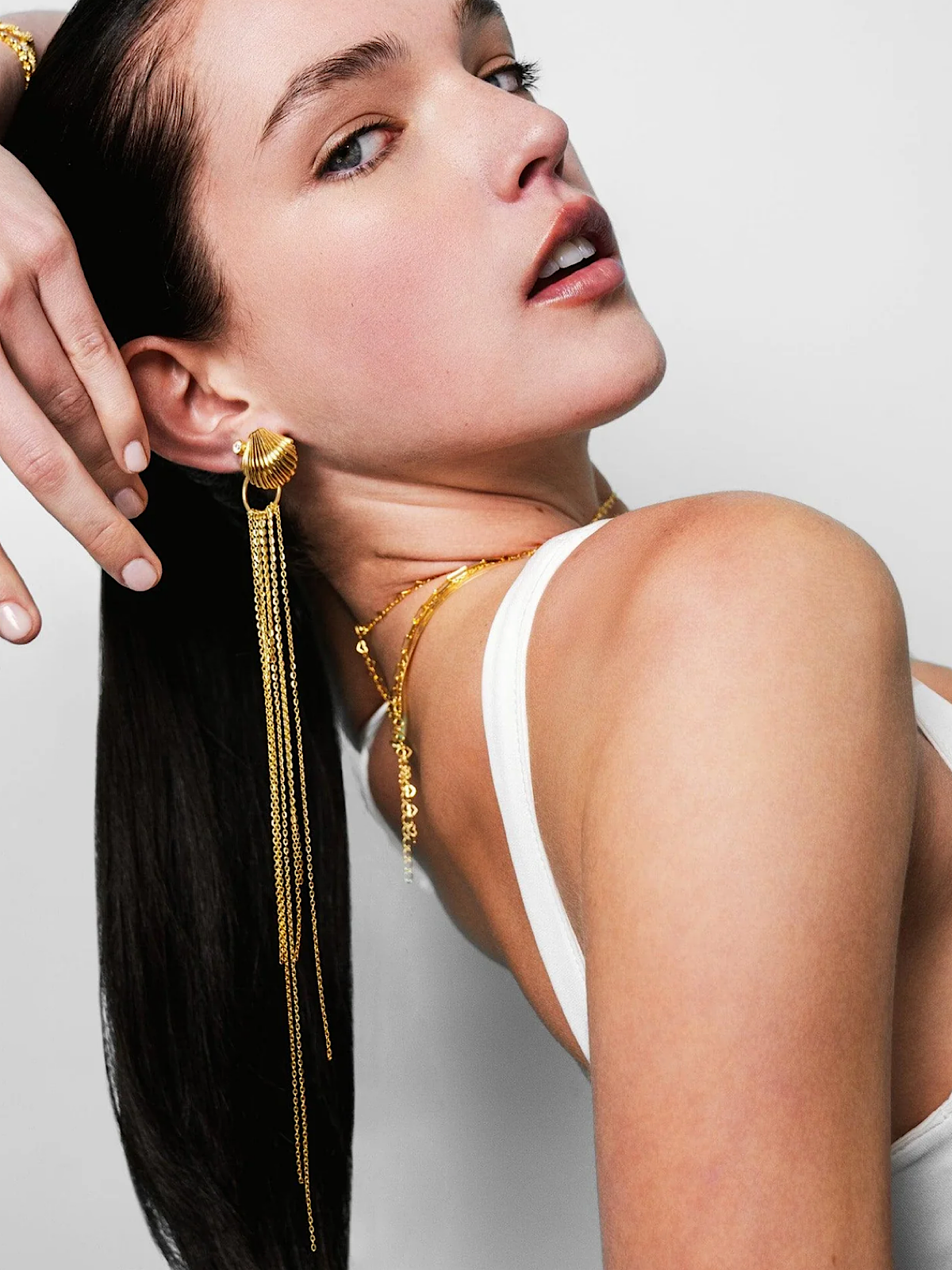Long Chain Gold Earrings