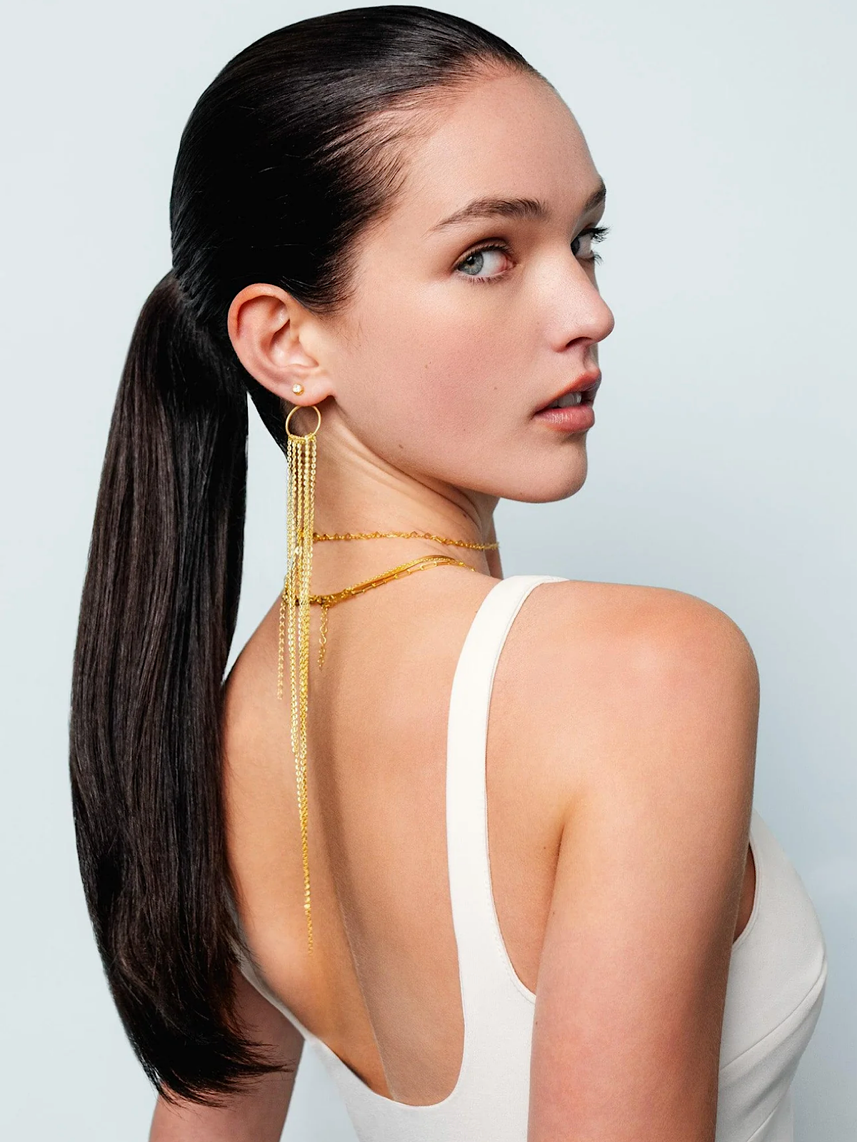 Long Chain Gold Earrings